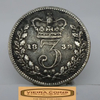 1838 Great Britain Silver 3 Pence - #C52566NQ - Image 1 of 2