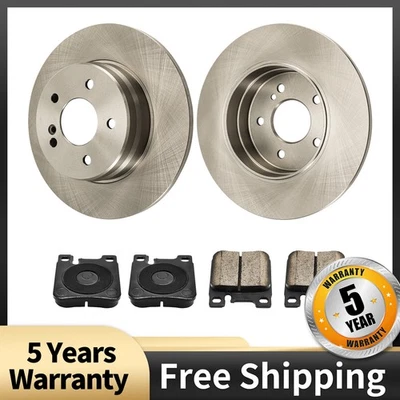 Rear Rotors Ceramic Pads For 98-99 Mercedes-Benz CLK320 99-00 CLK430 Foto 1 de 4