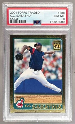 110648090 CC Sabathia 2001 Topps Traded & Rookies #T88 золото /2001 PSA 8 - Изображение 1 из 3
