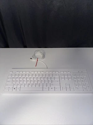 HP Keyboard 125 White Wired USB For PC Computer Laptop Works / Model : TPA-POO1K - Image 1 of 4