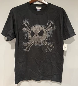 Camisa Brillante Plateada Calavera y Huesos Cruzados Jack Skellington Mediana Parques Disney Nueva con Etiquetas - Imagen 1 de 7