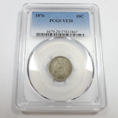 1876 P PCGS VF20 - Silver Seated Dime 10C US Coin #54278A - Image 1 of 4
