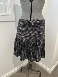 Rough Studios Black Grey Woven Embroidered Pleat Mini Skirt Cotton L Winter - Picture 1 of 11