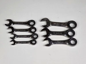 GearWrench Stubby Ratcheting Wrench Set SAE 3/8-5/8 7pc Professional Tool Tools - Picture 1 of 7