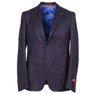 Isaia Slim-Fit 'Capri Check Wool-Silk-Linen-Cashmere Sport Coat 40R (Eu 50) NWT - Picture 1 of 11