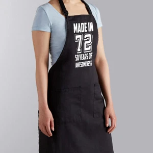 Made in 72 50th Bday 50 Years Old Birthday Gift Apron Cook Grill BBQ Barbeque - Picture 1 of 2