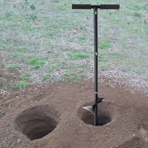 Black Manual Garden Fence Post Hole Auger Spiral Drill Post Hole Digger T-shaped - Picture 1 of 17