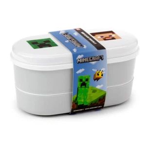 MINECRAFT Faces Bento Box Lunchbox BUTTERBROTDOSE Picknick mit Gabel & Löffel - Bild 1 von 10