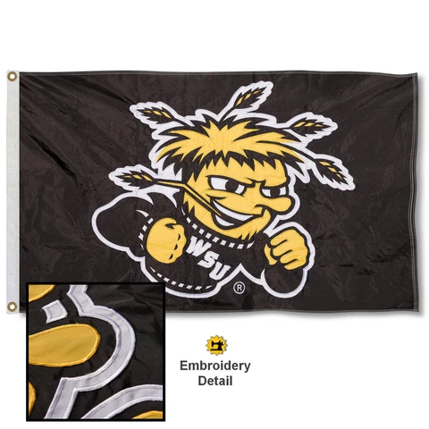Wichita State University Embroidered and Appliqued Nylon Flag Cover