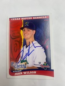 John Wilson Signed Card 2023 Cedar Rapids Kernels IP Auto