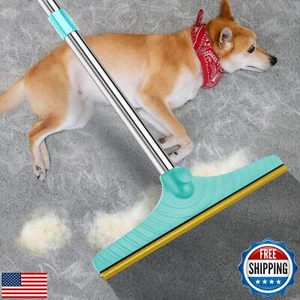 Carpet Rake for Pet Hair Removal, Reusable Cat Dog Hair Remover with 45’’ Lon - Picture 1 of 5