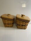 Two Longaberger Baskets Finders Keepers Fathers Day Baskets 1998 Lids Protectors