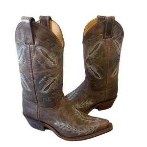 Justin Bent Rail BRL106 Größe 9 Cowboystiefel Western Distressed Schokolade spitz - Bild 1 von 5