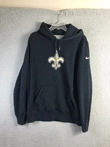 New Orleans Saints NFL Team Apparel Nike Sweater Mens L Black Pullover Hoodie Cover