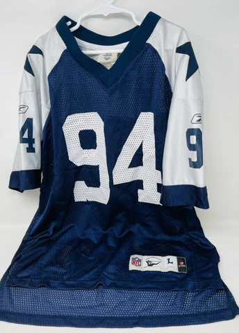Dallas Cowboys DeMarcus Ware # 94 Reebok Throwbacks Blue Jersey Youth L (14-16) Cover