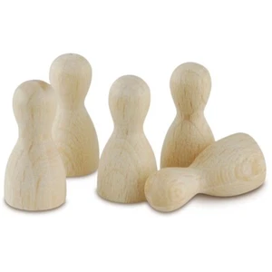 12 Spielfiguren aus Holz  / Holzkegel / Spielfigur / Halmakegel / 11x24mm / NEU - Bild 1 von 1