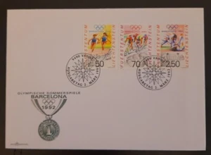 SL) 1992 LIECHTENSTEIN OLYMPICS FDC - Picture 1 of 1