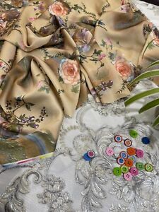 ‼️Sale‼️ Satin Silk Touch Fabric Dress Skirts Blouse Furnish Cushions Soft New