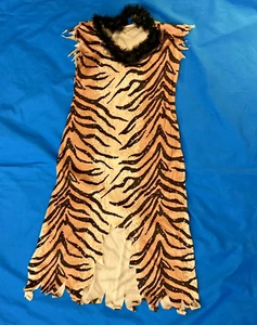 Vintage Rubies Velours Tiger Print Höhle Frau Kleid mit Etikett Petite USA Kieselsteine/Wilma - Bild 1 von 9