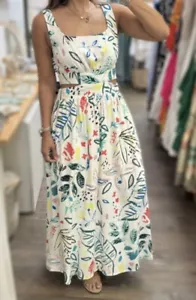 NWT Illa Illa Halter Maxi Dress L Cutouts Cruise Resort Floral Bloggers Favorite - Picture 1 of 13