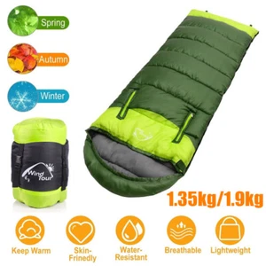 Cold Weather Sleeping Bag For Adult Camping Warmer w/ Sack 0 Degree Waterproof - Picture 1 of 64