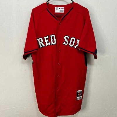 Vintage BOSTON RED SOX Jersey Mens 44 MAJESTIC Red Button Up MLB Baseball Shirt - Image 1 of 4