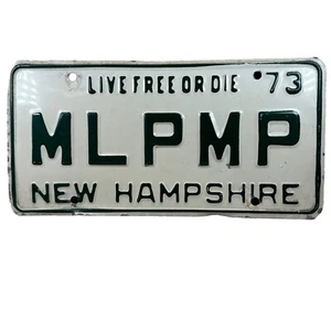 1973 New Hampshire License Plate Vanity No Numbers MLPMP ~ Live Free Or Die VNTG - Picture 1 of 9