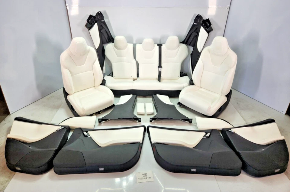 ✅16-20 OEM Tesla S полный комплект внутренних сидений с дверными картами отделка подлокотник белый - Изображение 1 из 4