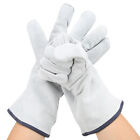 Pair Welding Glove Full Palm Wearproof Heat Resistant Hand Protector Cow Lea ZZ1