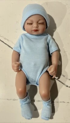 GustaveDesign 11” Realistic Reborn Baby Girl Doll Blue Outfit Silicone Newborn - Image 1 of 4