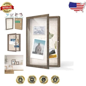 Rustic 12x18 Shadow Box Frame with Tempered Glass - Wall-Mounted Display Case - Picture 1 of 11