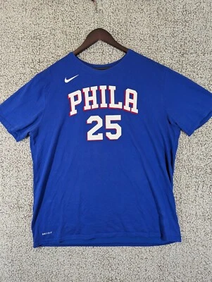 Camiseta Nike Phila Camiseta de Baloncesto Para Hombres XXL Simmons 25 Azul Manga Corta Dri Fit Foto 1 de 4