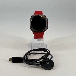 Samsung Galaxy Watch Ultra 47mm Gray Titanium (LTE) w/ Red Marine- Very Good - Picture 1 of 5