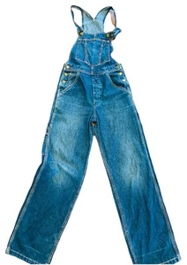 Rare VINTAGE Orange Tab LEVIS Bib & Brace Overalls Medium Wash Ladies Size S 6-8 - Picture 1 of 18