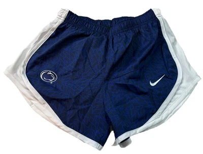 Women's Small Nike Penn State Nittany Lions Lined Blue Running Shorts NEW - Image 1 of 4