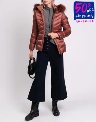 RRP€250 BOMBOOGIE Down Quilted Jacket Size 0 / XS Water Repellent Raccoon Fur - Image 1 of 4