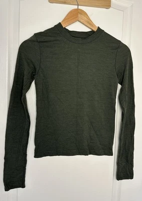 Athleta XS/S Ascent Seamless Top In Aspen Olive Athletic L/S Shirt - Image 1 of 4