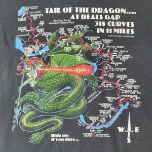 Vintage Tale Of The Dragon US 129 Long Sleeve T-Shirt Motorcycle Racing READ - Picture 1 of 11
