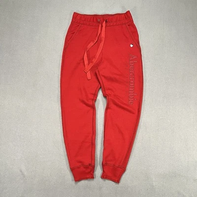 Nuevo con etiquetas Pantalones deportivos Abercrombie Fitch para mujer medianos rojos con cordón logotipo deletreado Foto 1 de 4