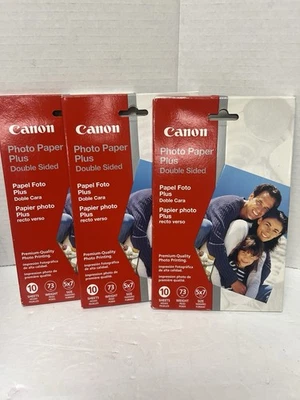 Lot of 3 Canon Photo Paper Plus SemiGloss 5" x 7" Double Sided 30 sheets total - Image 1 of 3