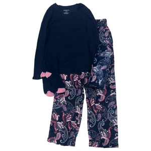 Liz Claiborne Womens Blue Paisley Pajamas Top Pants Socks & Blanket Set - Picture 1 of 2