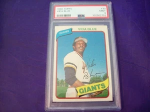 1980 TOPPS #30 VIDA BLUE PSA 9 - Picture 1 of 2