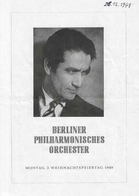 Berlin Dezember 1949 Programm Berliner Philharmoniker Sergiu Celibidache - Bild 1 von 3