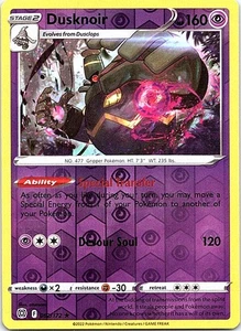 Dusknoir Reverse Holo Holo Rare Psychic Reverse Holo SWSH09: Brilliant Stars 062 - Picture 1 of 2