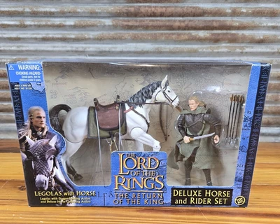 2003 Señor de los Anillos Legolas con Caballo Deluxe Caballo y Jinete Figura ¡NUEVO COMO NUEVO! Foto 1 de 4