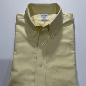 Brooks Brothers 100 % Baumwolle gelbes langärmliges Herrenhemd 16,5-36 - Bild 1 von 9