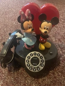 Vintage-Mickey and Minnie Animated Corded Talking Telephone Read Desc - Picture 1 of 4