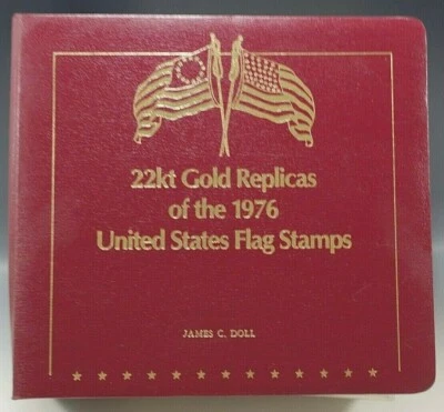 50 GOLDEN REPLICAS OF 1976 UNITED STATES FLAG STAMPS 1st DAY COVER SET 22K GOLD - Image 1 of 4