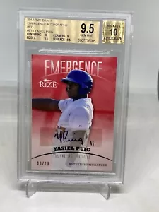 YASIEL PUIG 2012 Rize autógrafo novato rojo/10 automático RC BGS 9,5/10 DODGERS - Imagen 1 de 7