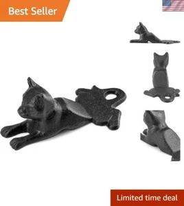 QWORK Fermaporta in Ferro, Decorativo Vintage Gatto Antiruggine, Nero Antico - Foto 1 di 8